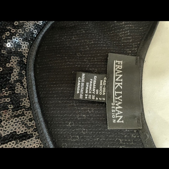 Frank Lyman black fitted sequinned dress - Picture 3 of 3